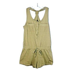Womens Romper Khaki Green Size 10 Pockets Stretch Cotton Blend QED London